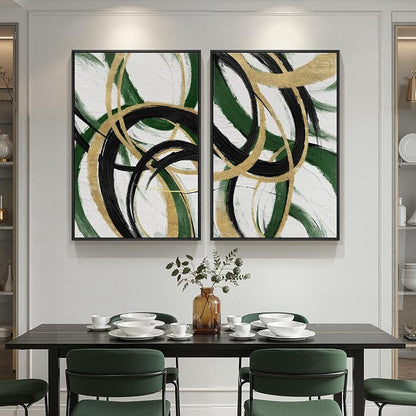 Framed Green Abstract Wall Art Set of 2 - Image 8