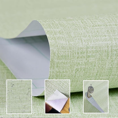 Yancorp 16"x394" Textured Fabric Wallpaper Faux Grasscloth Peel and Stick - Image 6