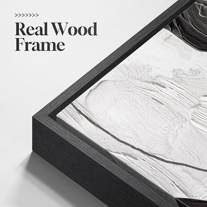 Framed Black and White Modern Abstract Wall Art, 3 Piece Canvas Prints - Image 5
