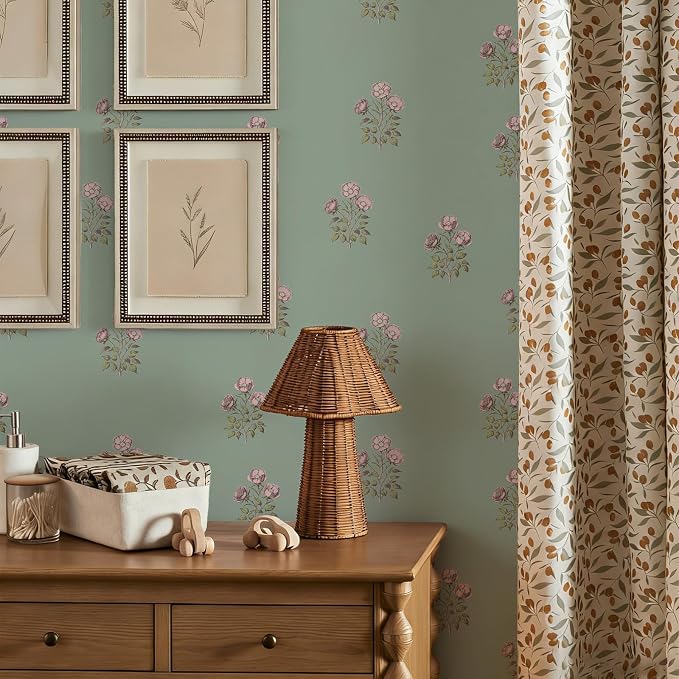 17.3" x 393.7" Vintage Floral Wallpaper Peel and Stick Boho Wallpaper Removable - Image 4