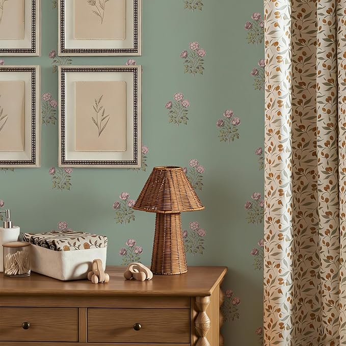 Vintage Floral Wallpaper Peel and Stick Boho Wallpaper Removable Waterproof - Image 5