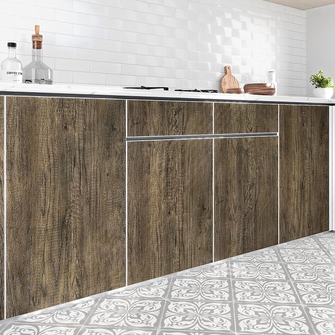 WESTICK 24"x394" Large Wood Contact Paper Peel and Stick Countertops Brown Wood - Image 4