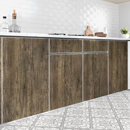 WESTICK Wood Countertop Wallpaper 394" x 15.8" Vintage Brown Wood Contact Paper - Image 3