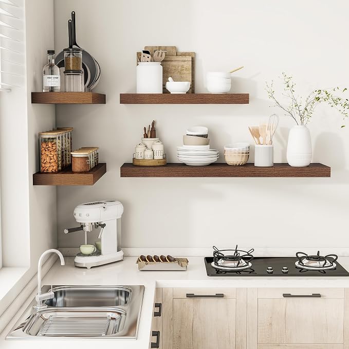 Vivelove Wide Floating Shelves for Wall 12 Inch Deep, 2 Inch Thick Shelf for - Image 6