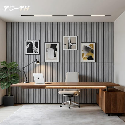 TO-TH Wood-Look Acoustic Panel, 4 Pack 47.2” x 23.6” Soundproof Wall Panels - Image 6