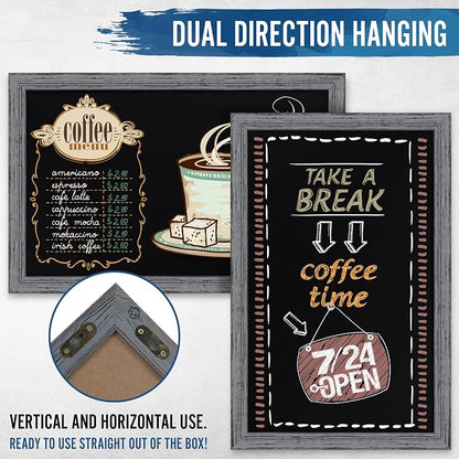 HBCY Creations Rustic Grey Wooden Magnetic Wall Chalkboard, Extra Large Size - Image 3