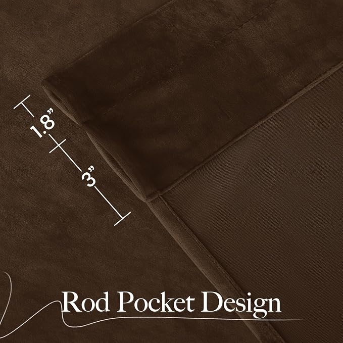 NICETOWN Brown Velvet Room Darkening Curtains, Home Decor Light Blocking - Image 8