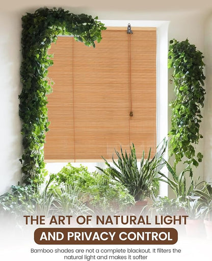 30" Wx48 H Bamboo Blinds Roller Shades - Image 8