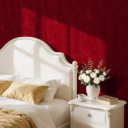 30"x160" Large Size Dark Red Contact Paper Self Adhesive Velvet Wallpaper Peel - Image 3