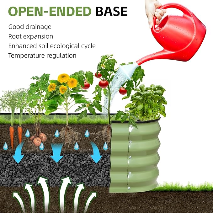 GoCampDriect 6IN1 Raised Garden Bed - 8x3x1ft Galvanized Raised Garden Boxes Outdoor Corrosion Resistant | Variable Shape 9x2x1ft Metal Raised Garden Beds for Planting Vegetable, Fruits,Flower