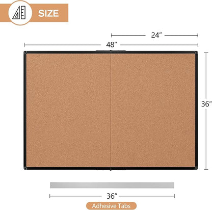 Cork Board Bulletin Board 36 x 48, Foldable Notice Pin Board - Image 3