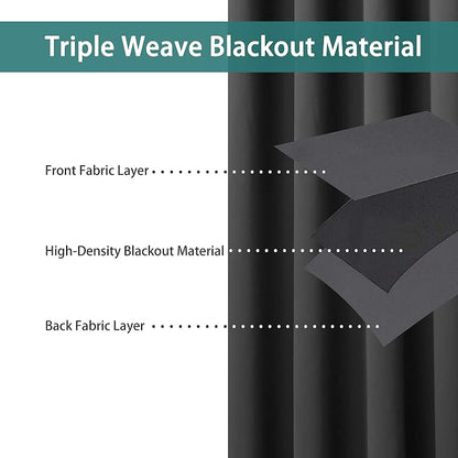 BONZER Room Divider Curtain Total Privacy Wall Grommet Thermal Insulated Wide - Image 2