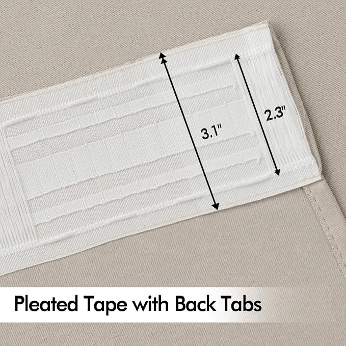 MIULEE Natural Back Tab Blackout Curtains 84 Inch Length 2 Panels Set - Image 4