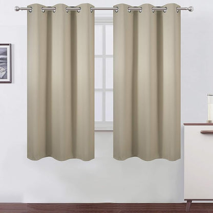 LEMOMO Beige Thermal Blackout Curtains/42 x 63 Inch/Set of 2 Panels Room by Lemomo