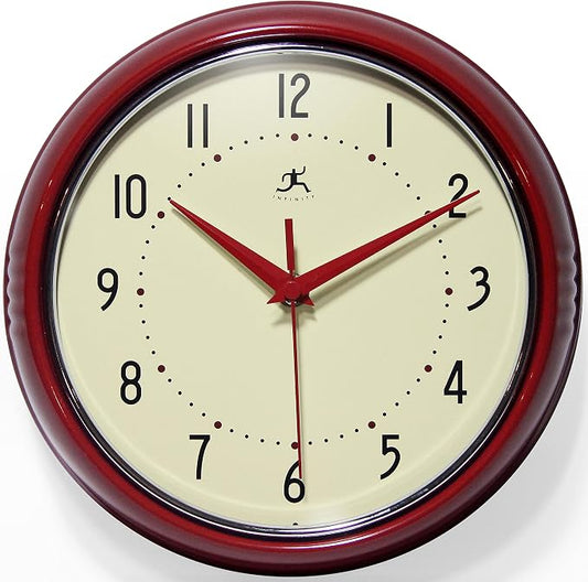 Infinity Instruments LTD. Retro 12 inch Silent Sweep Non-Ticking Mid Century by InfinityInstruments