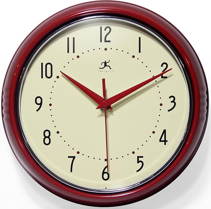 Infinity Instruments LTD. Retro 12 inch Silent Sweep Non-Ticking Mid Century by InfinityInstruments