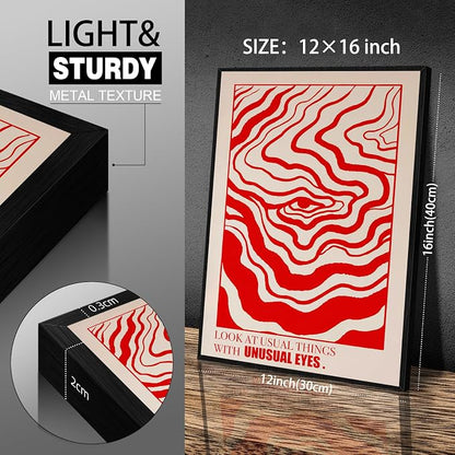 Retro Red Abstract Eye Canvas Wall Art Vintage Hippie Trippy Poster Affirmation - Image 2