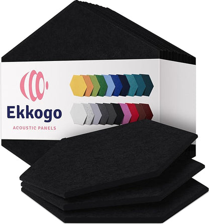Acoustic Panels 12-Pack Soundproof Wall Panels 14"X12.1"X0.4" Sound Panels High by EkkogoAcousticPanels