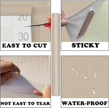 Yancorp 24"x197" Textured Fabric Peel and Stick Wallpaper - Image 7