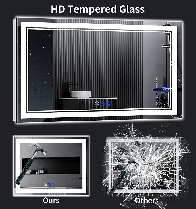 60"x28" LED Bathroom Mirror - Image 7