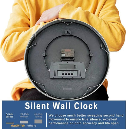 HITO 14 Inch Silent Wall Clock Battery Operated - Image 5