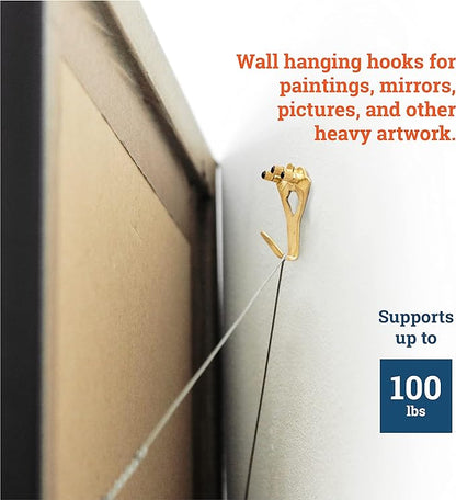 PHS 100 lb Picture Hanging Hooks – Heavy Duty Picture Hangers, 10 Pack Frame - Image 4