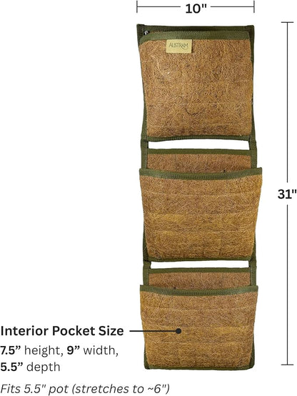 Vertical Garden Planter, 3 Pocket, Living wall Planter, Hanging wall planters - Image 2