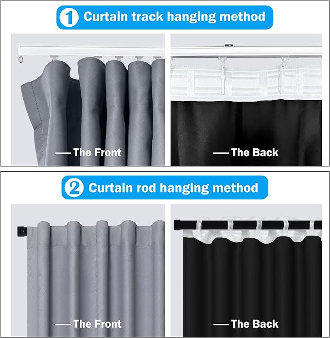 MaKefeile Room Divider Curtains Total Blackout Privacy Curtain Panel Room - Image 2