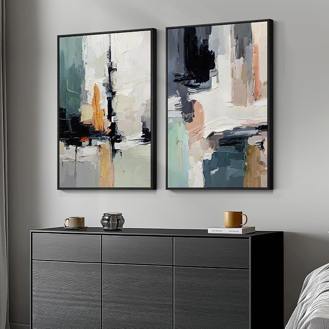Large Framed Colorful Abstract Wall Art - Image 2