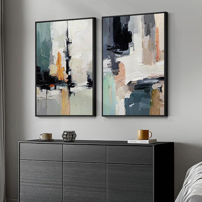 Large Framed Colorful Abstract Wall Art - Image 2