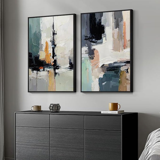 Large Framed Colorful Abstract Wall Art - Image 2