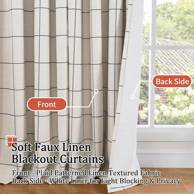 Lajode Plaid Patterned Curtains Thermal Insulated - Image 3