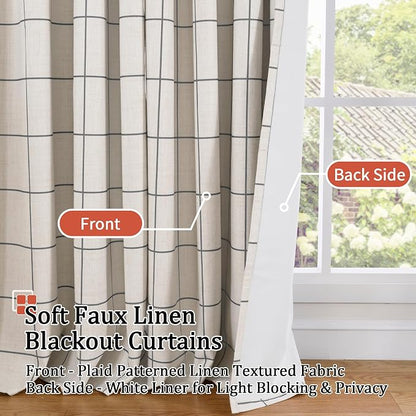 Lajode Plaid Patterned Curtains Thermal Insulated - Image 3