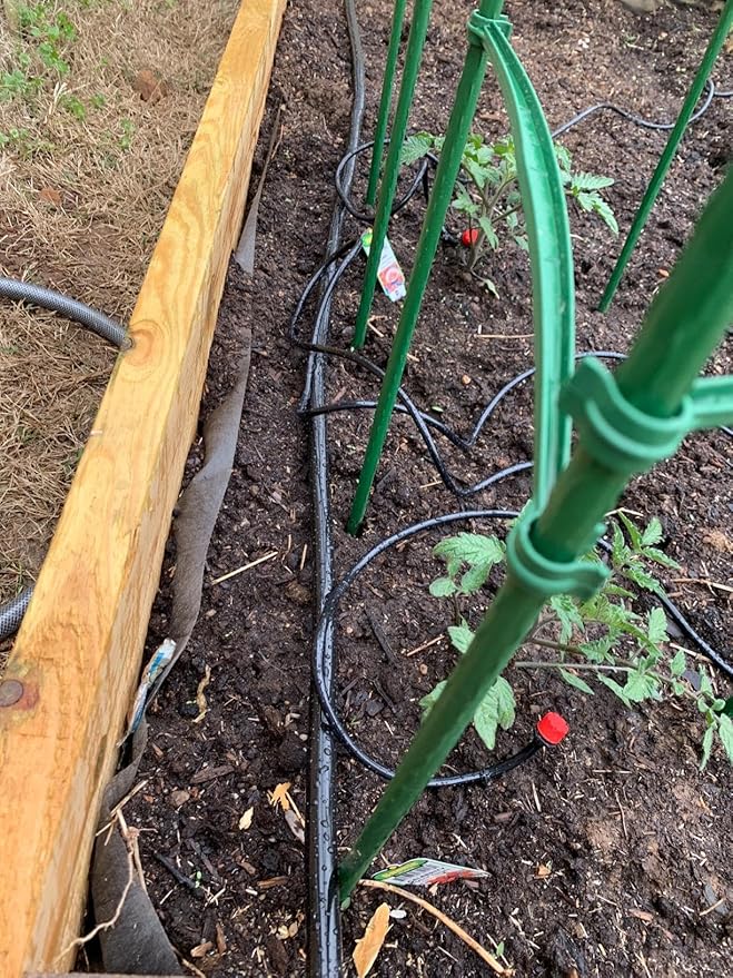 1/4" id - 50ft Black Vinyl Tubing Flexible PVC Tube Hybrid Hose Transfer Water Fuel Gas for Pond Fountain Garden Waterfall, Durable and Safe, with 2 Hose Clamps