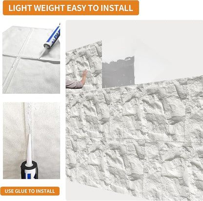 3D Faux Stone Wall Panels, Lightweight & Waterproof Accent Marble Rock Skin - Image 4