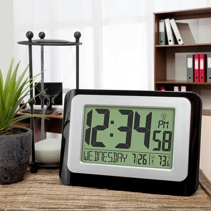 La Crosse Technology W88631 Digital Atomic Black Wall Clock - Image 6