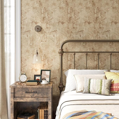 VEELIKE 15.7''x354'' Aged Concrete Wallpaper Textured Tan Concrete Peel and - Image 3