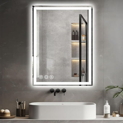 Memobarco Bathroom Mirror, Stepless 3 Colors Temperature & Dimmable, Memory by MEMOBARCO