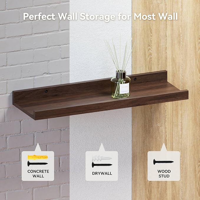 Boswillon 47.2 Inches Long Floating Shelves Wall Mounted, 2 Set Farmhouse Wall - Image 6