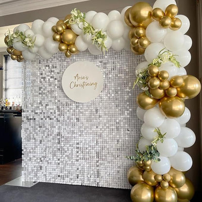 COKAOBE Mirror White Shimmer Wall Backdrop, Photo Backdrops - Image 6