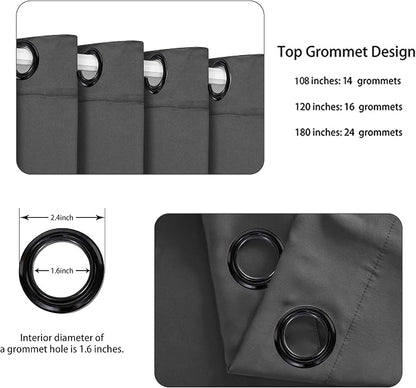 BONZER Extra Wide Room Divider Curtain Total Privacy Wall Grommet Top Thermal - Image 3