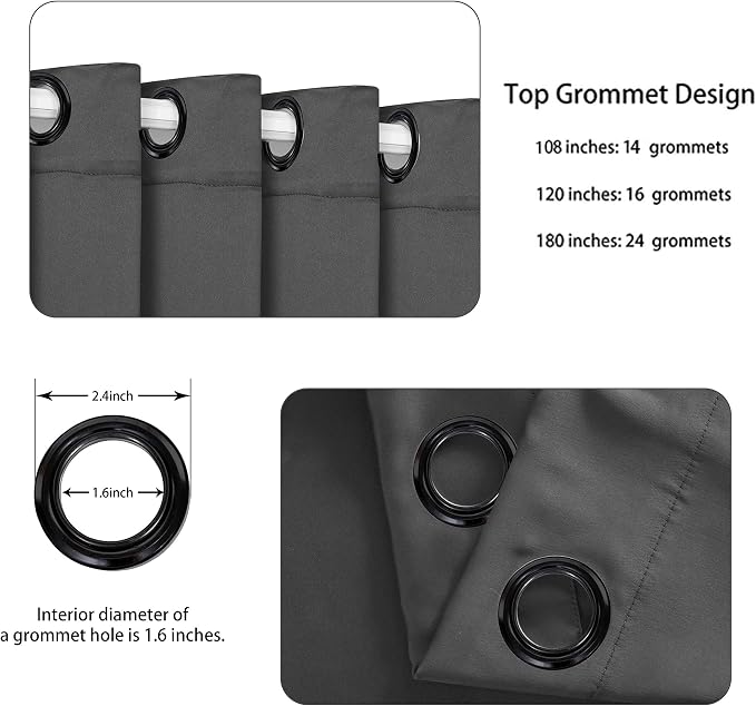 BONZER Room Divider Curtain Total Privacy Wall Grommet Thermal Insulated - Image 2