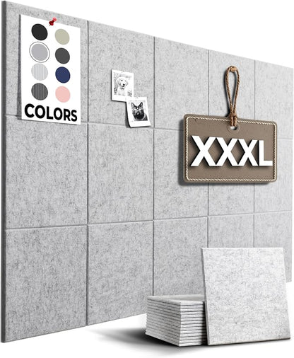 WALLHERO Cork Boards for Walls, Bulletin Boards 59"x36" | 15 Pack | Felt by WallHero