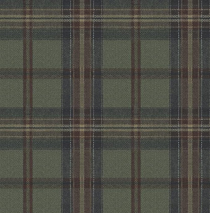 NextWall Harry & Grace Herringbone Plaid Premium Matte Non-Woven Peel and Stick by NextWall
