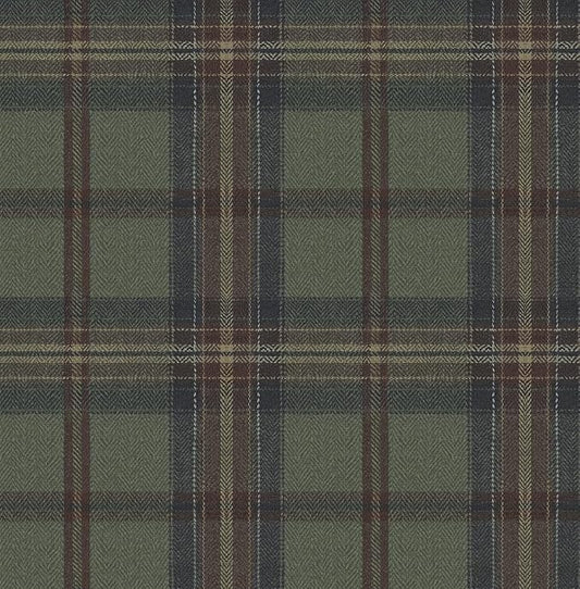 NextWall Harry & Grace Herringbone Plaid Premium Matte Non-Woven Peel and Stick by NextWall