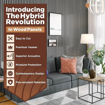 Avana Acoustic Wood Wall Panels – 47.2 X 12.6 Inch Gray Oak Acoustic Panels 2 - Image 2