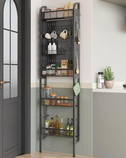 UMDONX Behind The Door Bathroom Shelf Narrow 4-Tier, Metal Storage Rack by UMDONXBuyNow