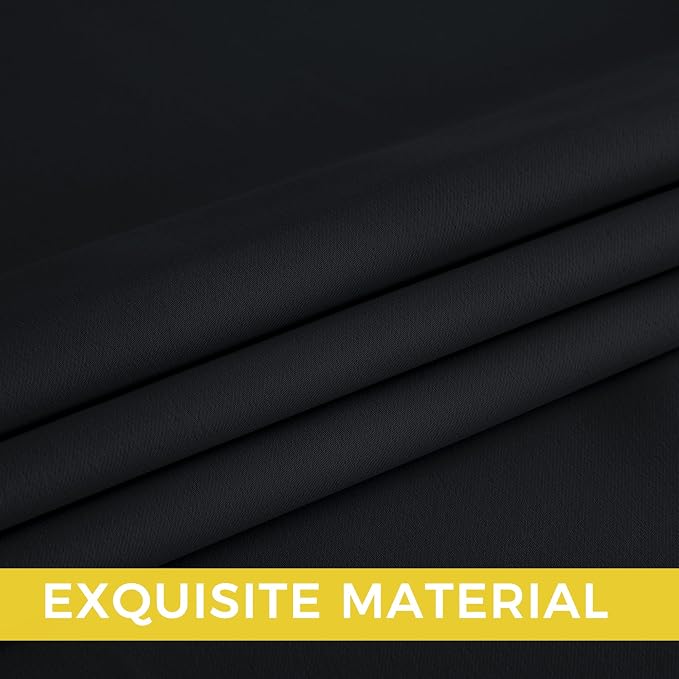 NICETOWN Room Darkening Draperies Curtains Panels, 2 Panels Black W52 x L102 - Image 4