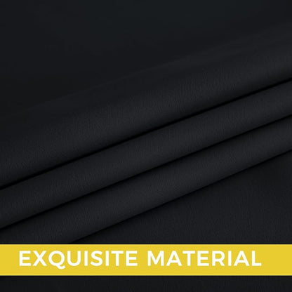 NICETOWN Room Darkening Draperies Curtains Panels, 2 Panels Black W52 x L102 - Image 4