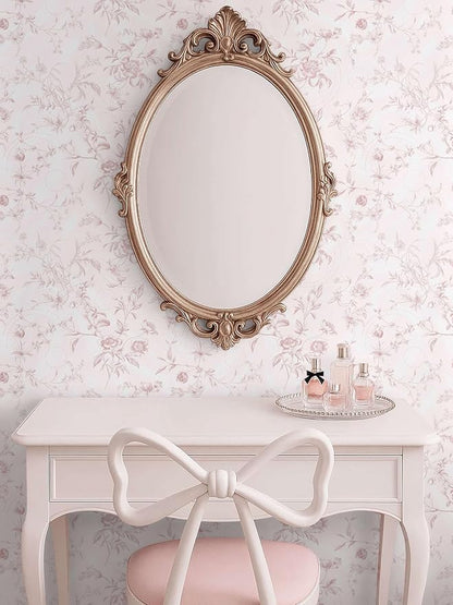 Ismoon Floral Wallpaper Peel and Stick Pink Stick on Wall Paper Vintage French - Image 4